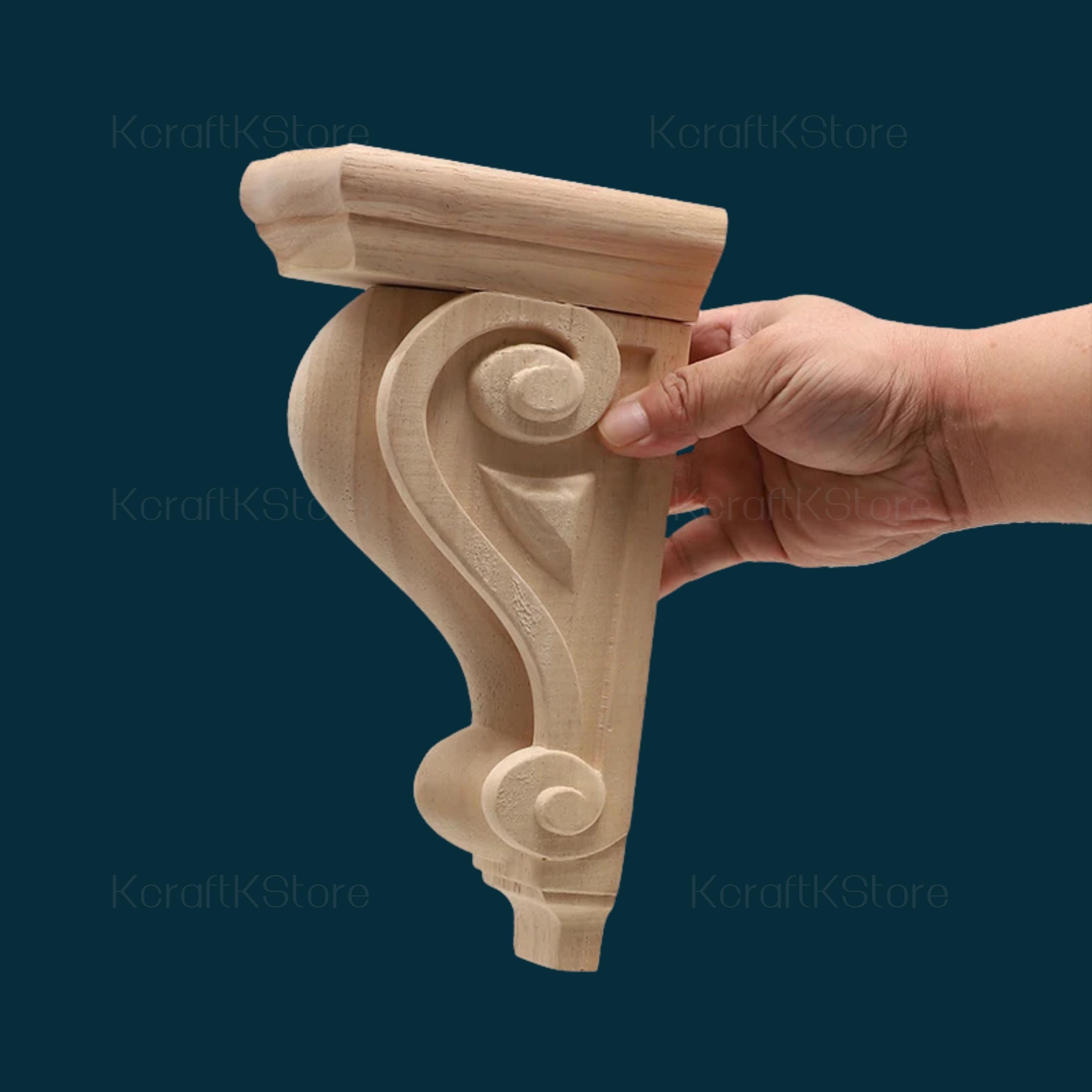 Roman Column Corbel, Wooden Roman Column, Carved Corbel, Flower Wood ...