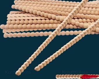 Ongeverfde houten kralenlijst, gesneden kraalrand voor spiegellijst, meubeloplay, doe-het-zelf wanddecoratie, houten stoffen, sierlijke houten rand