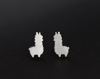Sterling Silver Llama/Alpaca and Cactus Stud Earrings