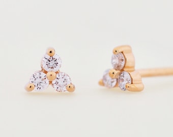 14K Gold Trinity Lab-Grown Diamond Earring