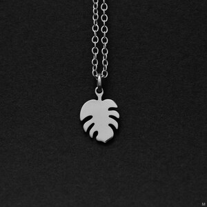 Silver or Gold Little Monstera Leaf Necklace