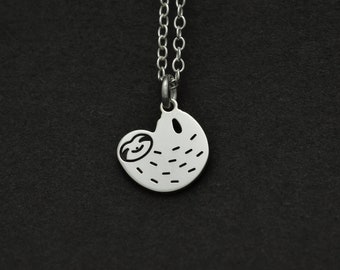 Silver or Gold Sloth Necklace