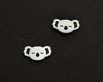 14K Gold or Sterling Silver Koala Stud Earrings