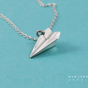 Medium / The Original HandFolded Paper Airplane (Fold Up) Necklace