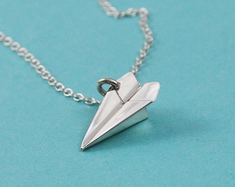 Medium / The Original HandFolded Paper Airplane (Fold Up) Necklace