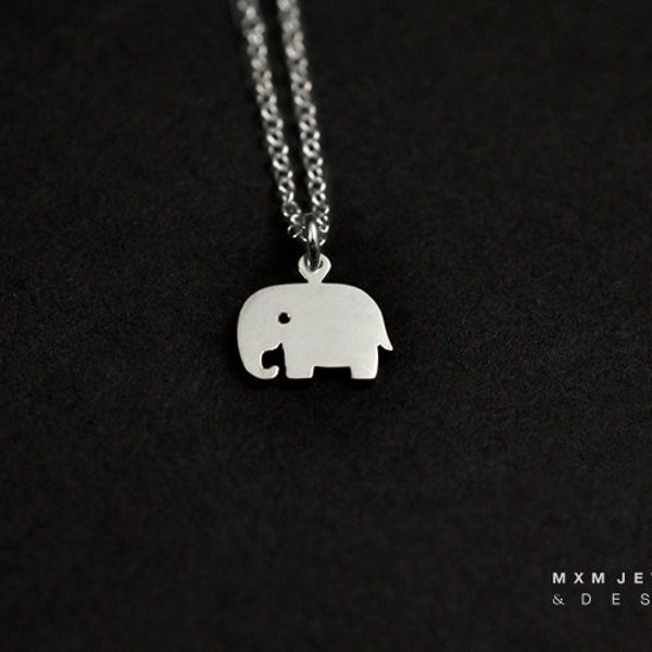 Silver or Gold Little Elephant Necklace