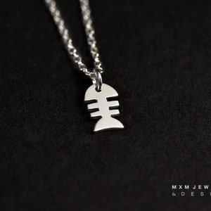 Silver or Gold Little Fish Bone Necklace