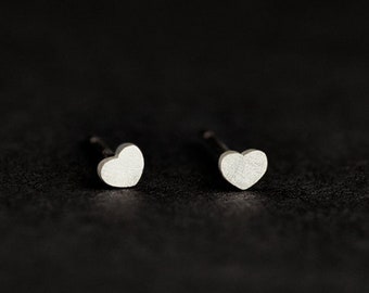 Sterling Silver Mini Heart Stud Earrings