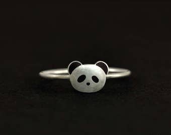 Sterling Silver Little Panda Ring