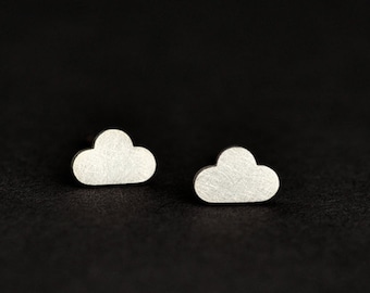 Sterling Silver Cloud Stud Earrings