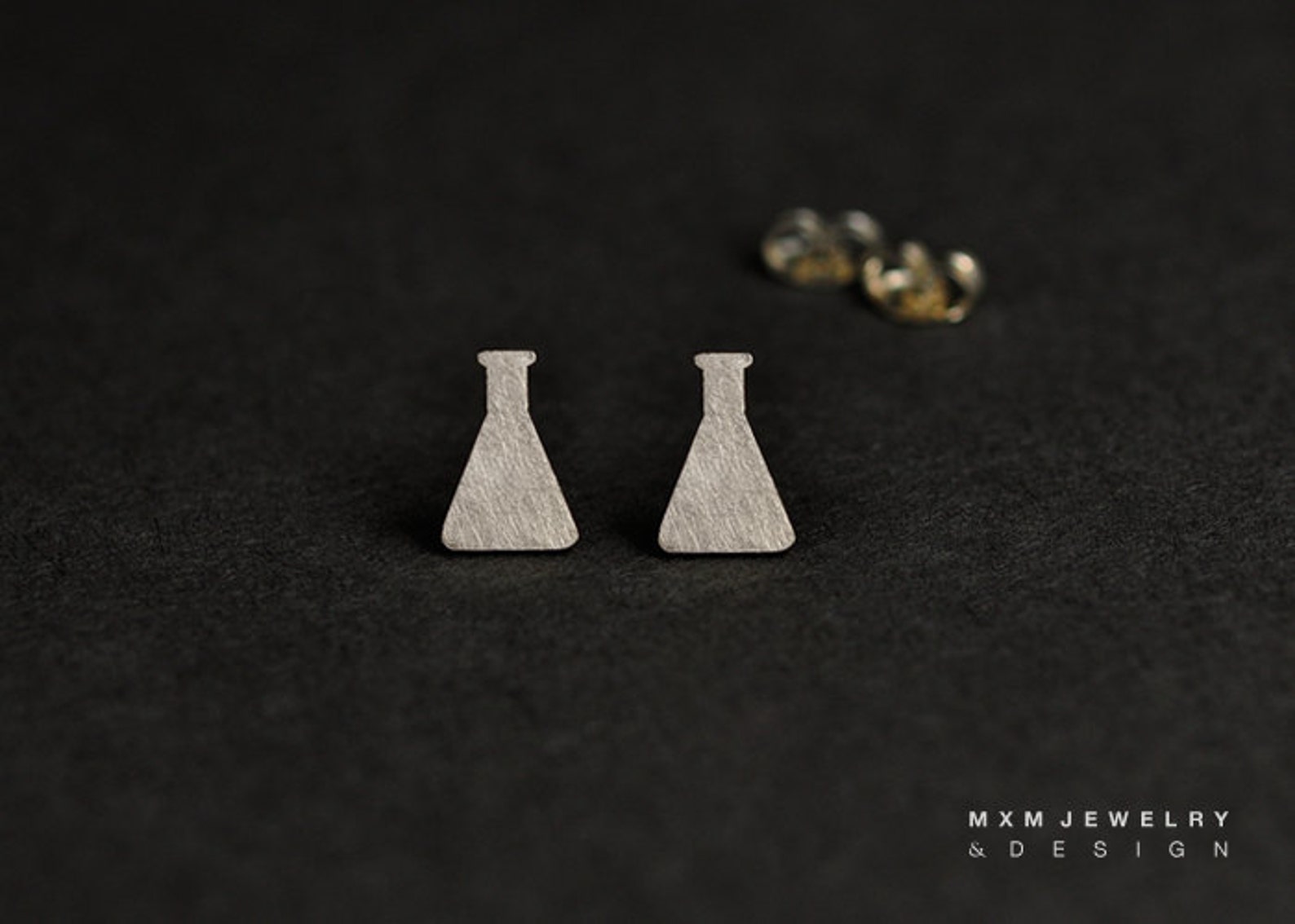 Laboratory Conical Flask & Bubbles Stud Earrings Etsy