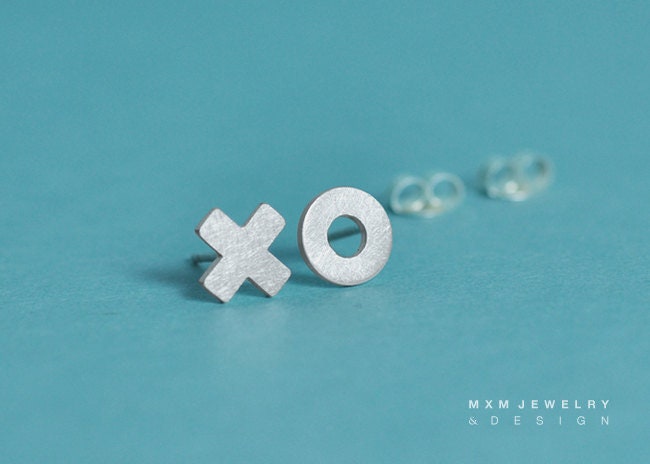 X O (Kiss and Hug) Stud Earrings