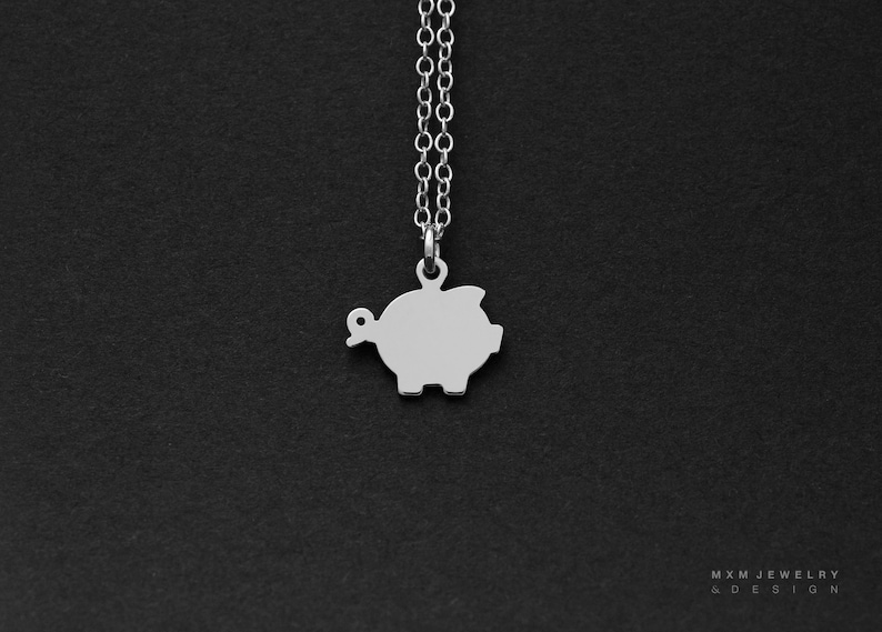 Silver or Gold Pig Necklace