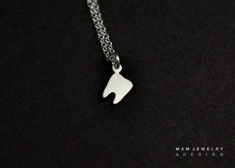 Silver or Gold Little Teeth Necklace image 1