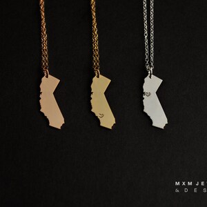 Silver or Gold Little Hand-Saw LOVE California Necklace image 2