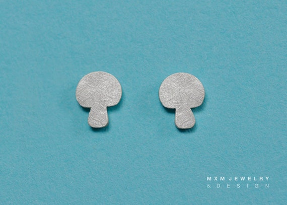 Orecchini A Fungo Minuscolo In Argento Sterling, Orecchini A Fungo - Foto 4