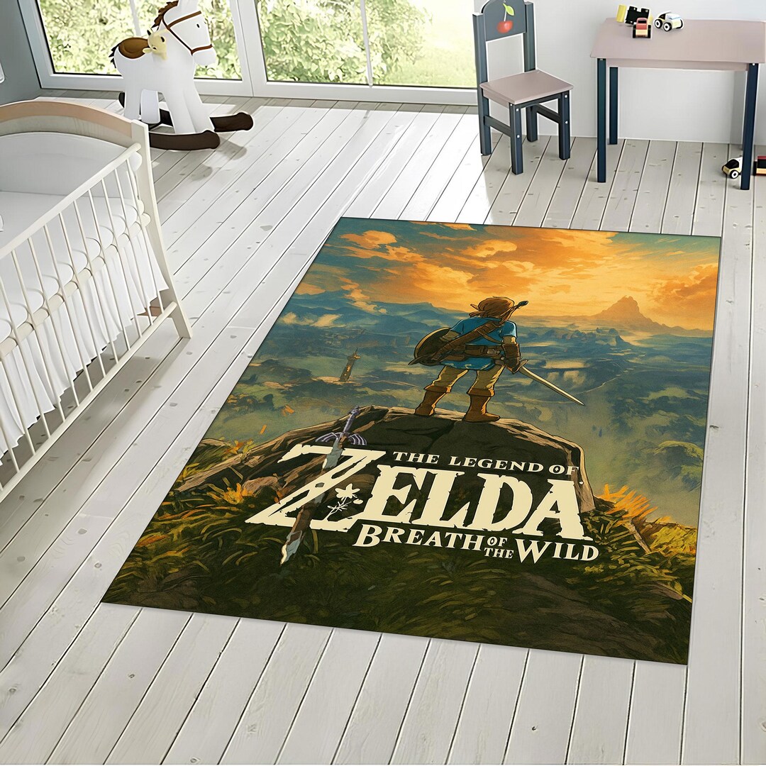 Zelda Game Rug: Hyrule Map Design, Non-slip Gamer Decor - Etsy