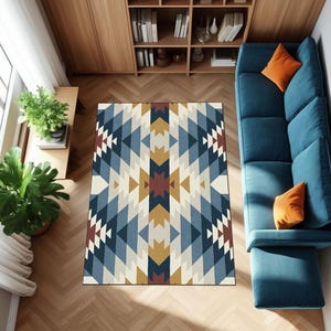 Aztec Tribal Rug: Earthy Southwest Geometric Area Carpet