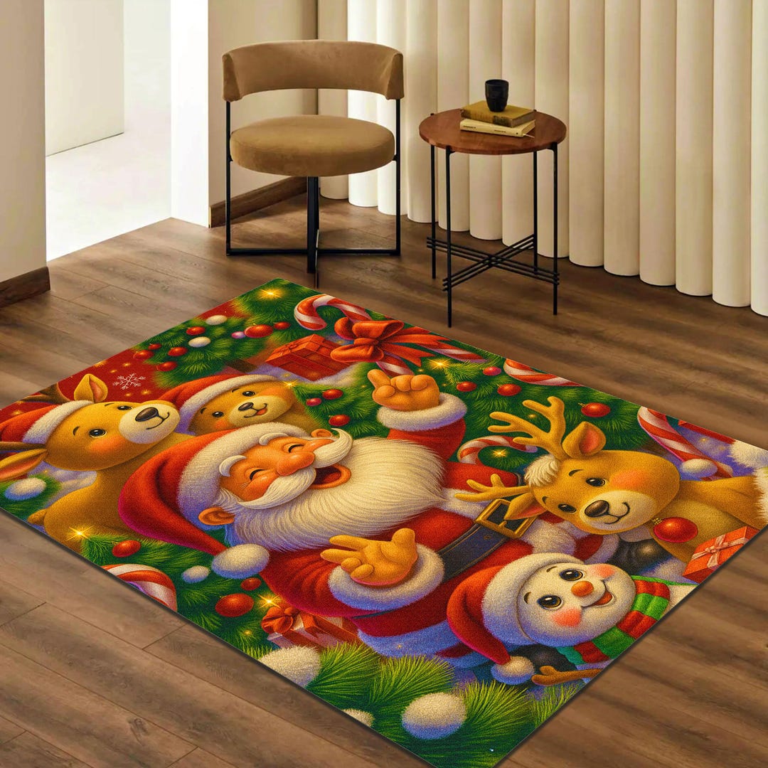 Festive Santa Claus Rug – Holiday Home Decor - Etsy