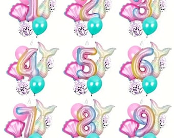 Mermaid Birthday Balloon Set: Under the Sea Party Decorations
