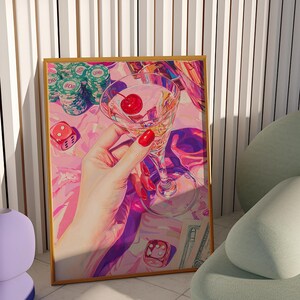 Stampe per carrelli bar, arte murale con carte da gioco vintage, carte da poker retrò, arte murale eclettica, arredamento per dormitori, arte murale eclettica, dormitorio
