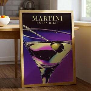 Extra Dirty Martini Poster, Cocktail Druck, Dirty Martini Wandkunst, Bar Warenkorb Dekor, ästhetisches Poster, trendiger Alkoholdruck