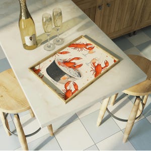 Retro Dinner Table Print, Kitchen Food and Drinks Illustrations Poster,