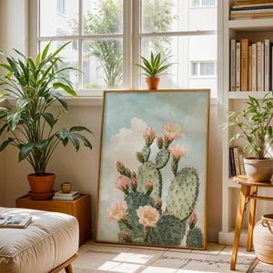 Vintage Kaktus Kaktus Druck, Kaktus Wandkunst, Wohnzimmer Kunstdruck Kaktus Sunburst Kunst, Arizona Wandkunst, Saguaro Kaktus Kunst