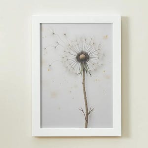 Dandelion Print - Minimalist Dandelion Wall Art, Nature Inspired Decor, Boho Home Decoration, Floral Wall Decor