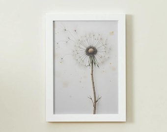 Dandelion Print - Minimalist Dandelion Wall Art, Nature Inspired Decor, Boho Home Decoration, Floral Wall Decor