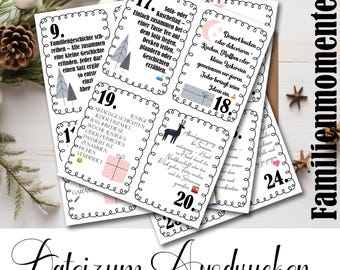 Advent Calendar Family Moments – 24 Ideas for Time Together, DIY Printable, Activities & Fun for Children and Family Women