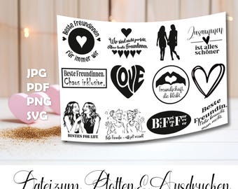 Girlfriends plotter file svg png jpg pdf – DIY gifts, cards, stickers, mugs & shirts craft project