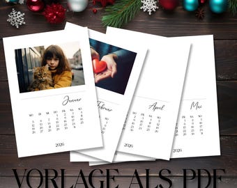 Blank 2026 Calendar for Design | DIY Photo Calendar | PDF Download | Printable Last Minute Gift | Personalized