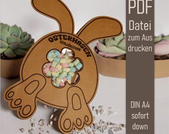 DIY Easter Bunny Tail Candy Gift – Printable PDF Template