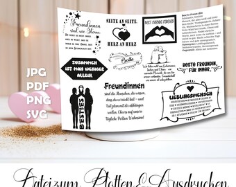 Girlfriends plotter file svg png jpg pdf – DIY gifts, cards, stickers, mugs & shirts craft project