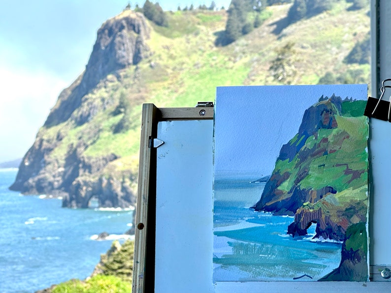 otter-crest-arch-original-gouache-plein-air-painting-oregon-coast