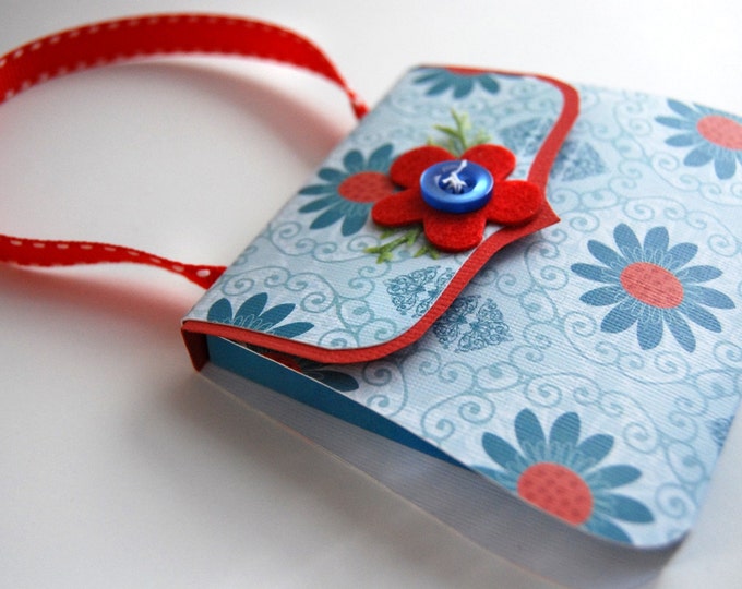 Purse Shaped Sticky Note Pad Holder Refillable Blue and Red Etsy