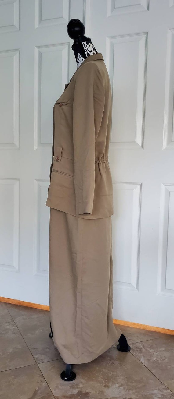 Khaki Jessica Howard Jumpsuit Maxi Skirt Camel Br… - image 4