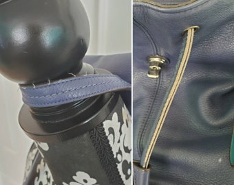 Coach Park Leather Backpack French Blue Royal Teal Lining