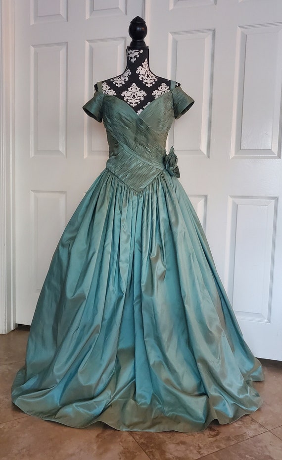 Chris Kole Lillie Rubin Prom Wedding Dress Teal Si