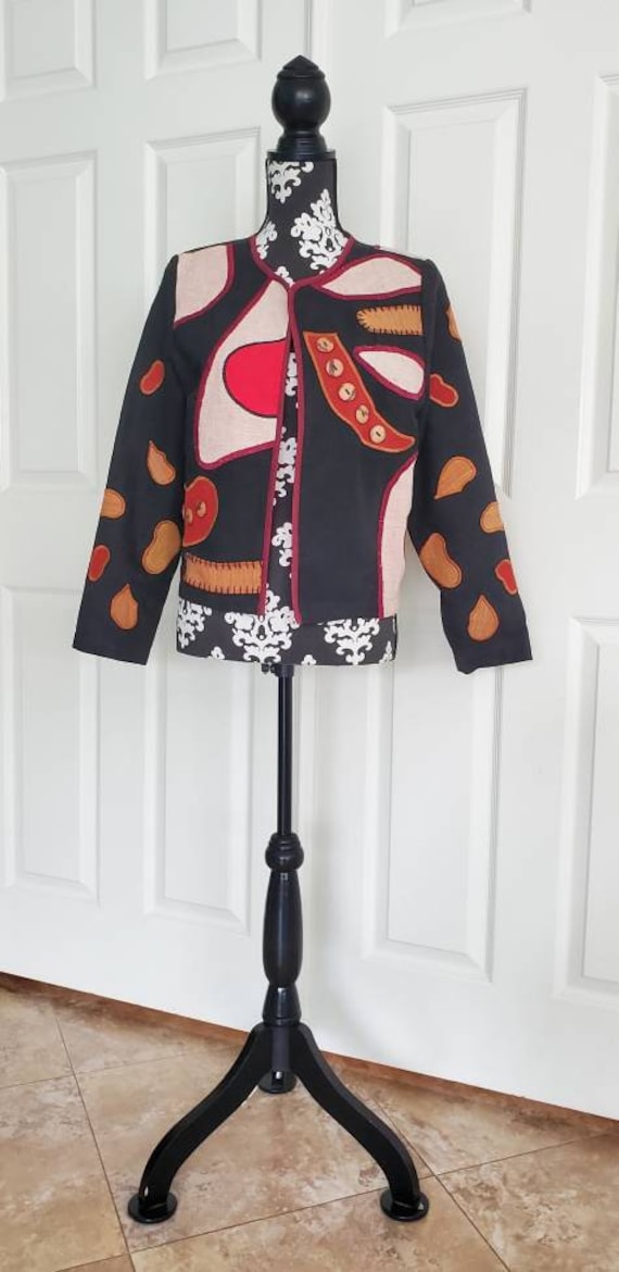 Cotton Linen Patchwork Unique Applique Stitch Rag… - image 1