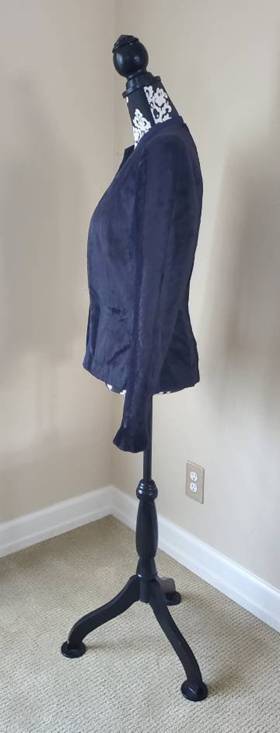 Harris & Co Sportshop Dallas Texas Mohair Navy Midnight Blue Cardigan Sweater Grosgrain Trimmed Lined Tailored 1950s Department Store Small View 4