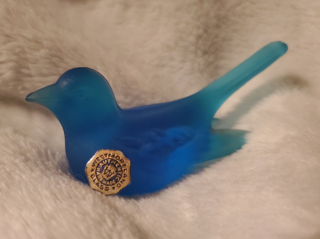 Westmoreland Glass Bluebird Suncatcher Figurine Translucent Blue Bird