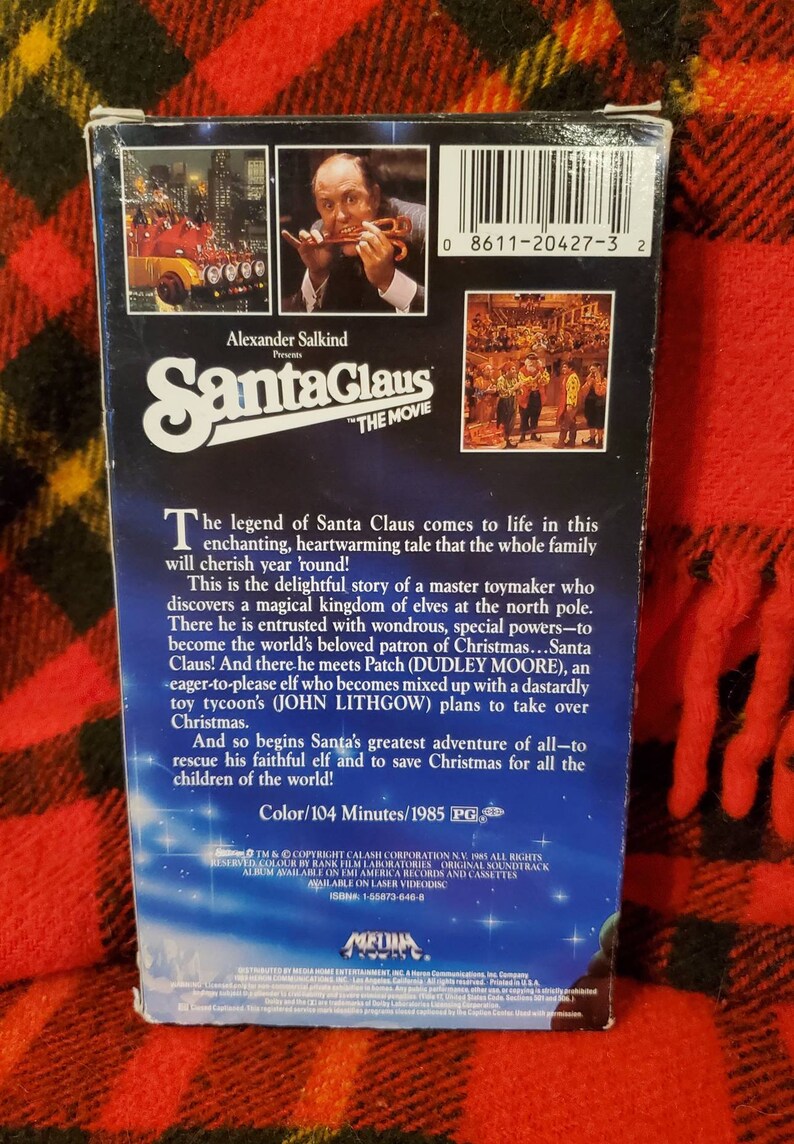 Santa Claus the Movie 1985 VHS Video Tape Dudley Moore John Lithgow Burgess Meredith Origin