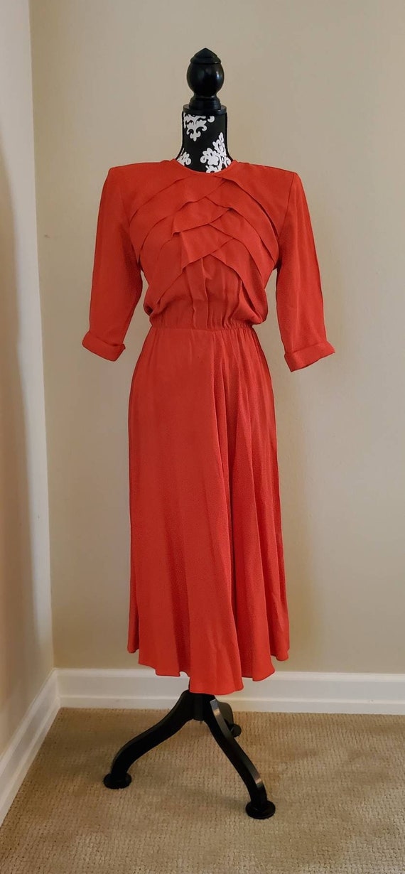 Nina Piccalino Dress Petites Coral Red Orange Wait