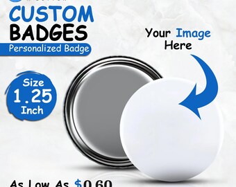 CRAFT DESIGN BADGE - Flat Back Custom Badge, Diy Jewelry Supplies, Logo Badge for Business Branding, Photo Button for Craft Projects