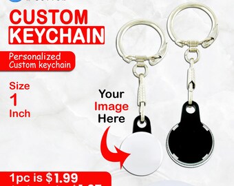 Custom Photo Keychain: Personalized Keepsake, Recycled Steel, 1"/1.25"