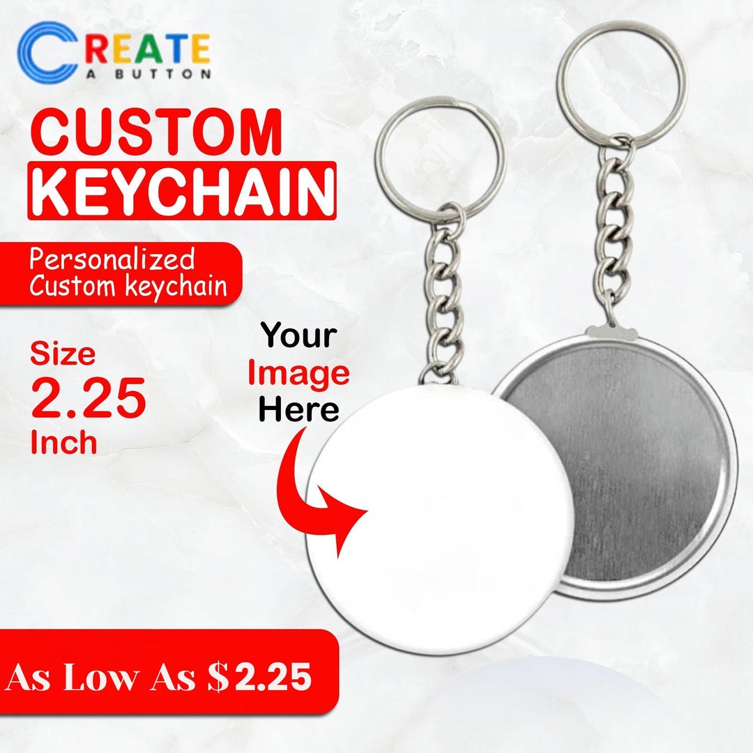 Custom Photo Keychain, Business Logo, Event Favors (2.25 Inch) - Etsy