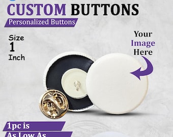 Custom Photo Pin Buttons: Personalized Logo Badges, Event Favors