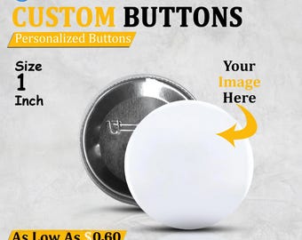 Custom Photo Pin Buttons: Personalized Logo Badges, Event Favors